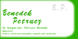 benedek petrucz business card
